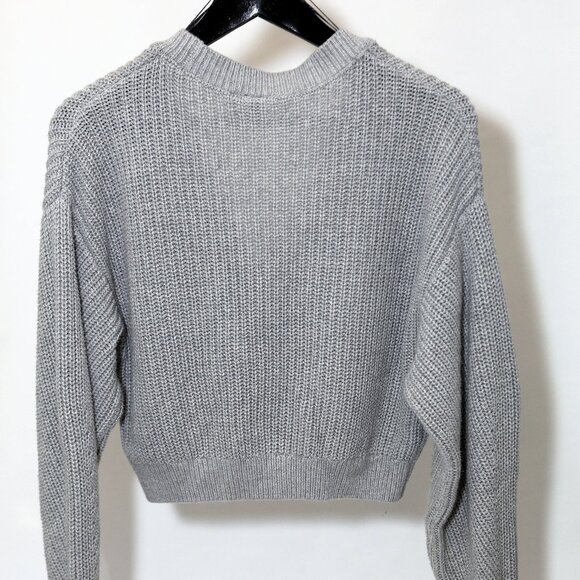 H&M RIB-KNIT CARDIGAN LIGHT GRAY - Picture 5 of 14